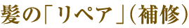 髪の「リペア」(補修)