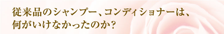 従来品のシャンプー、コンディショナーは、何がいけなかったのか?