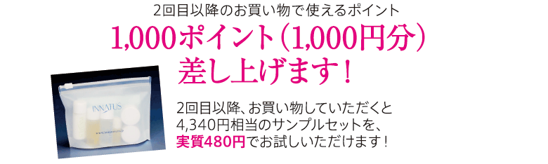 1,000ポイント(1,000円分)差し上げます!